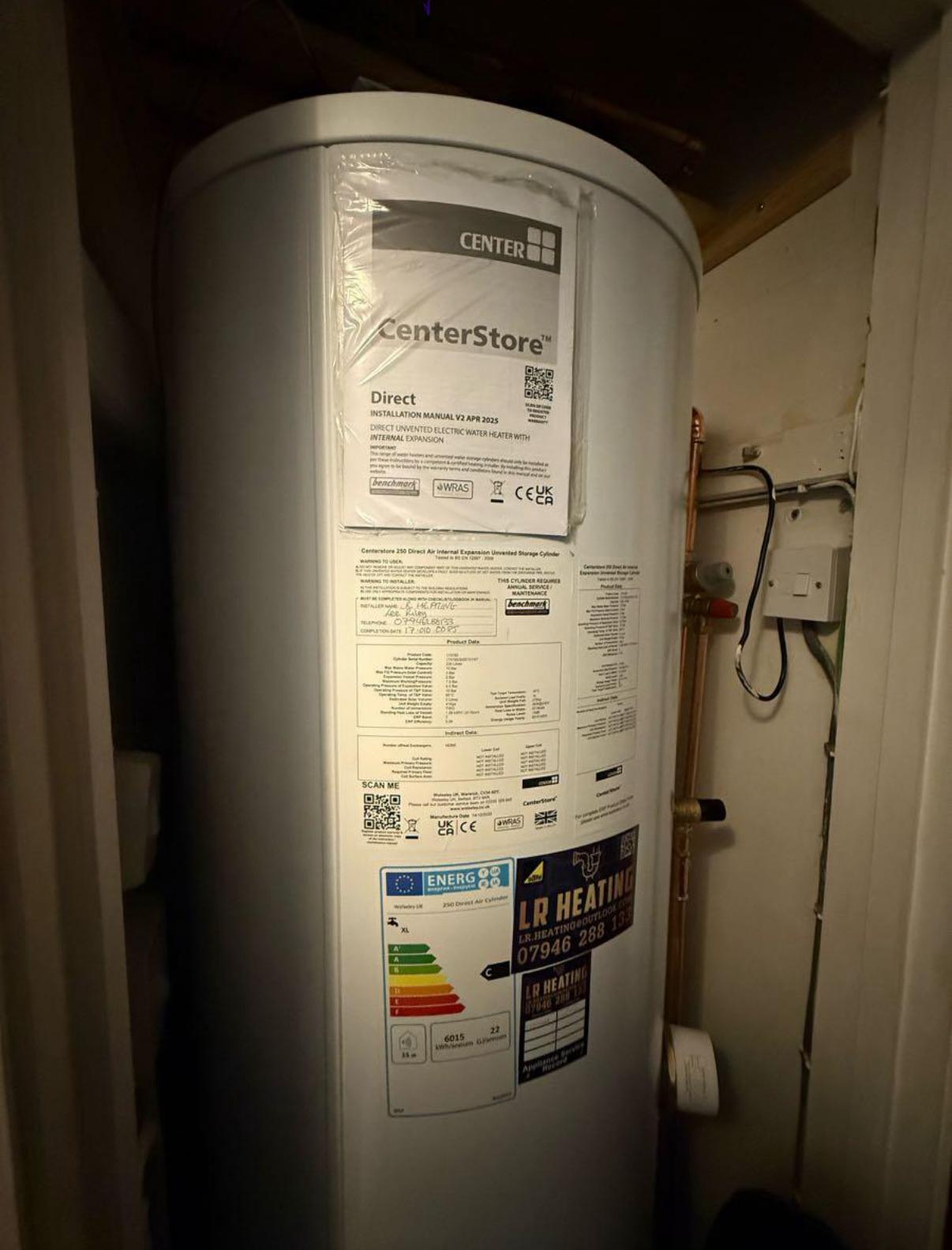 New unvented cylinder — Selby